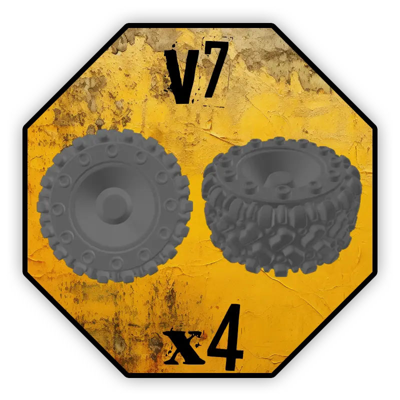 Roues Black Cobra Miniatures - V7 (10mm)