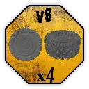 Roues Black Cobra Miniatures - V8