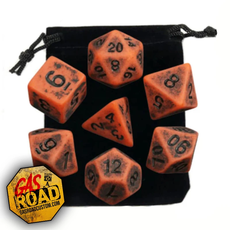 Set dés post apocalyptique orange