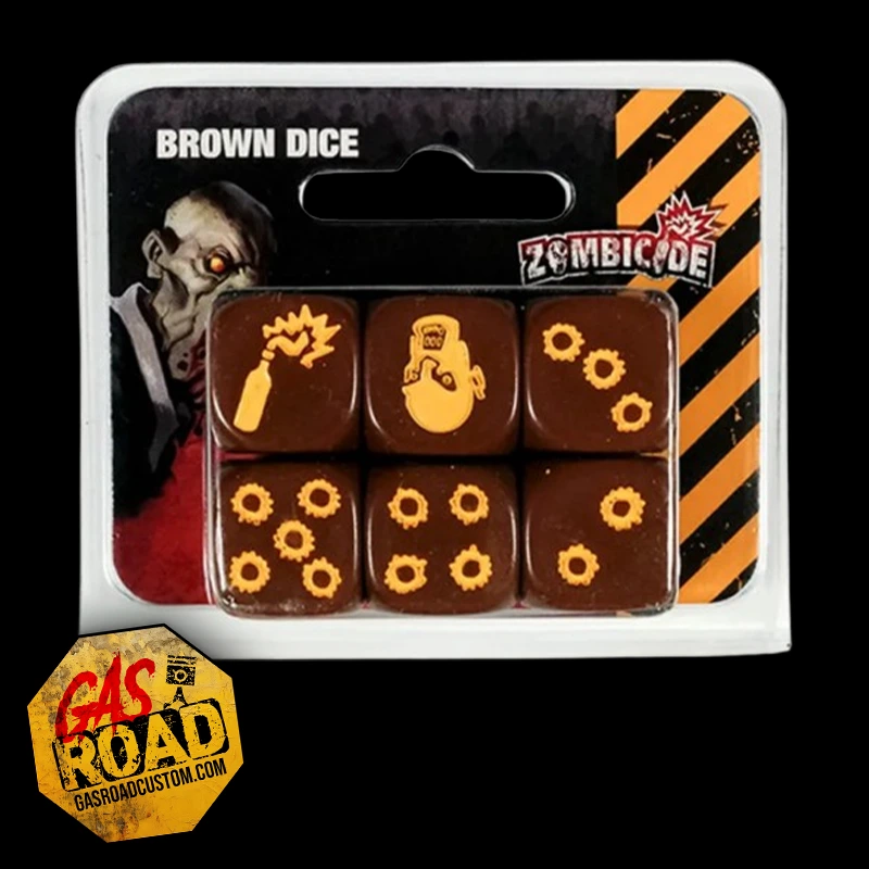 Zombicide Set 6 Dés Spéciaux Marron 28 mm 🧟